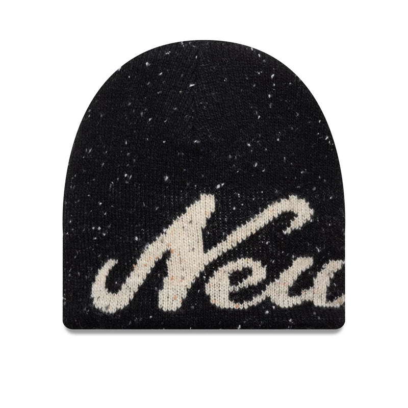 New Era Heritage Skull Knit Beanie Hat 'Black/White'