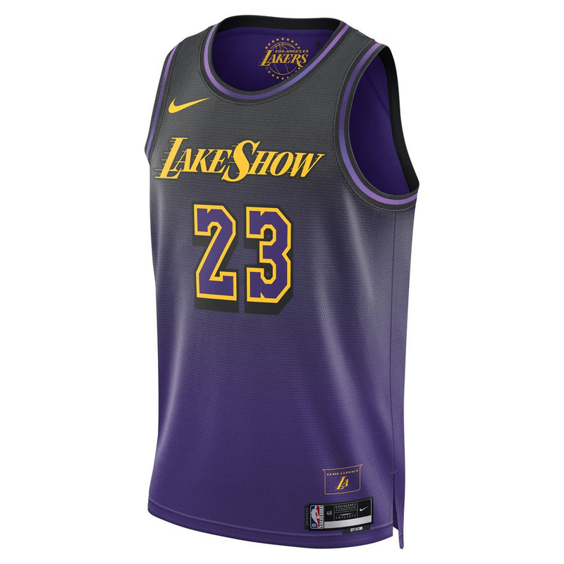 Lebron James Los Angeles Lakers 2024/25 City Edition Men's Nike Dri-FIT NBA Swingman Jersey 'Purple'
