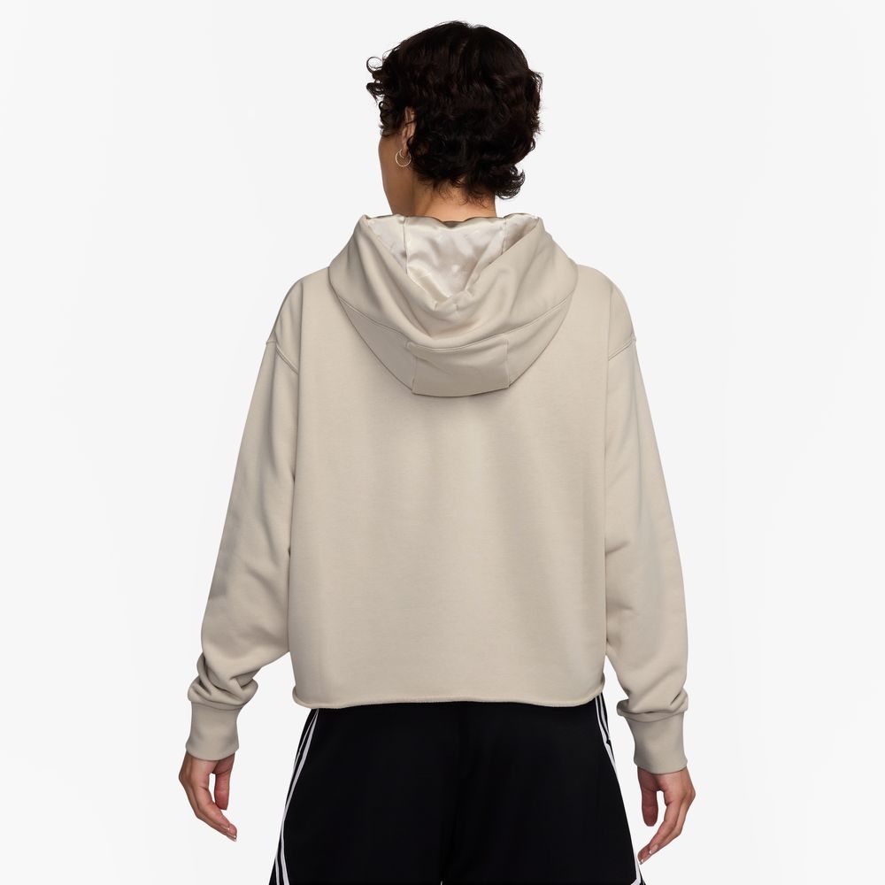 A'ja Wilson Women's Oversized Cropped Basketball Hoodie 'Desert Sand/Soft Pearl'