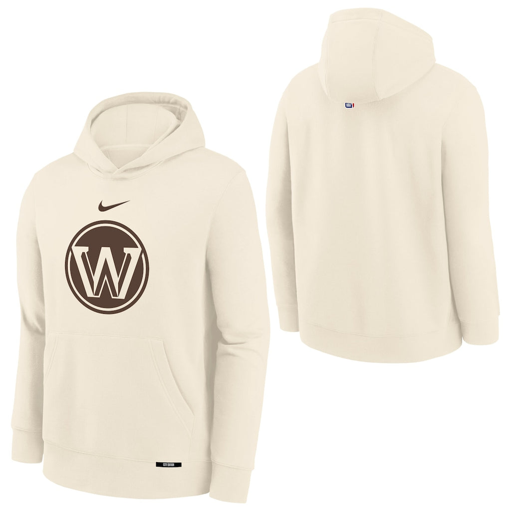 Nike Golden State Warrios City Edition Logo Club Hoodie Boys 'Natural'