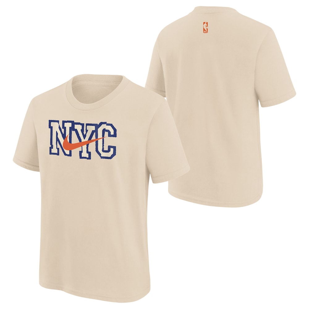 Nike New York Knicks City Edition Logo Boys Tee 'Natural'