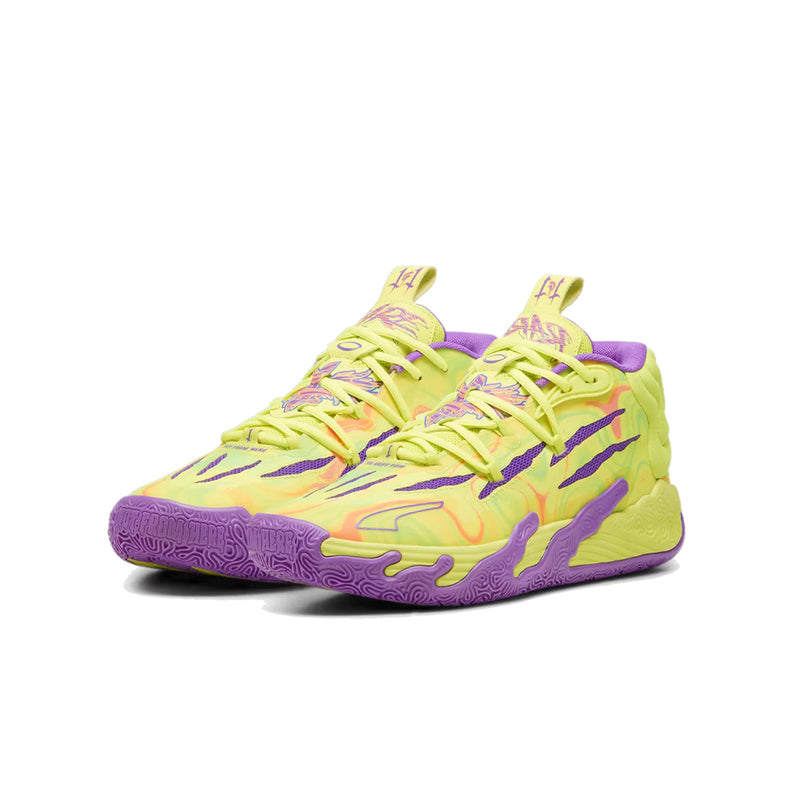 PUMA MB.03 "Spark" JR (GS) Kids Basketball Shoes 'Safety Yellow/Purple Glimmer'