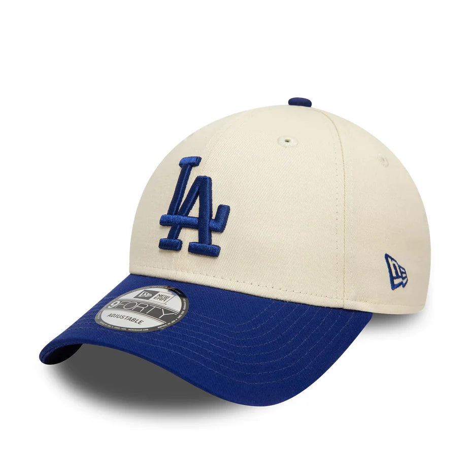 New Era 9FORTY Adjustable LA Dodgers Colour Block Cream Cap 'White/Blue'