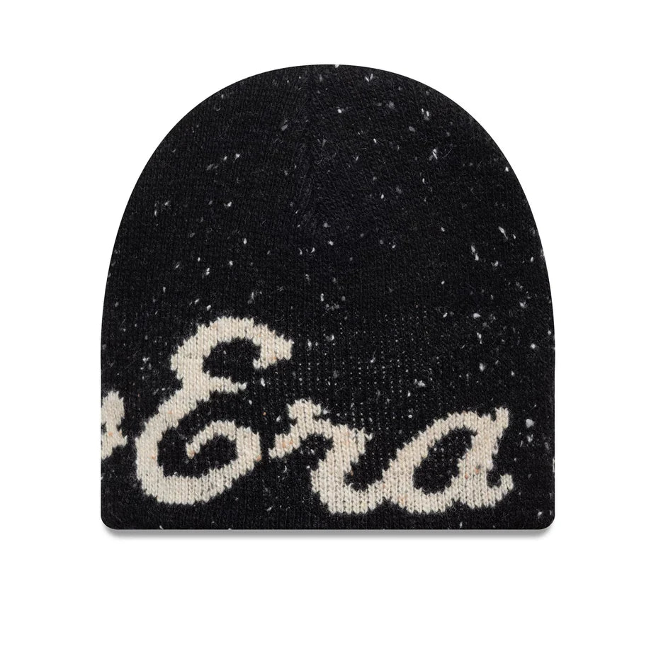 New Era Heritage Skull Knit Beanie Hat 'Black/White'