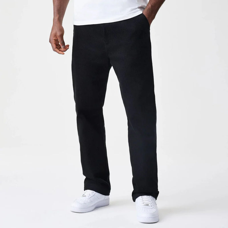 New Era Cord Black Straight Leg Chinos 'Black'