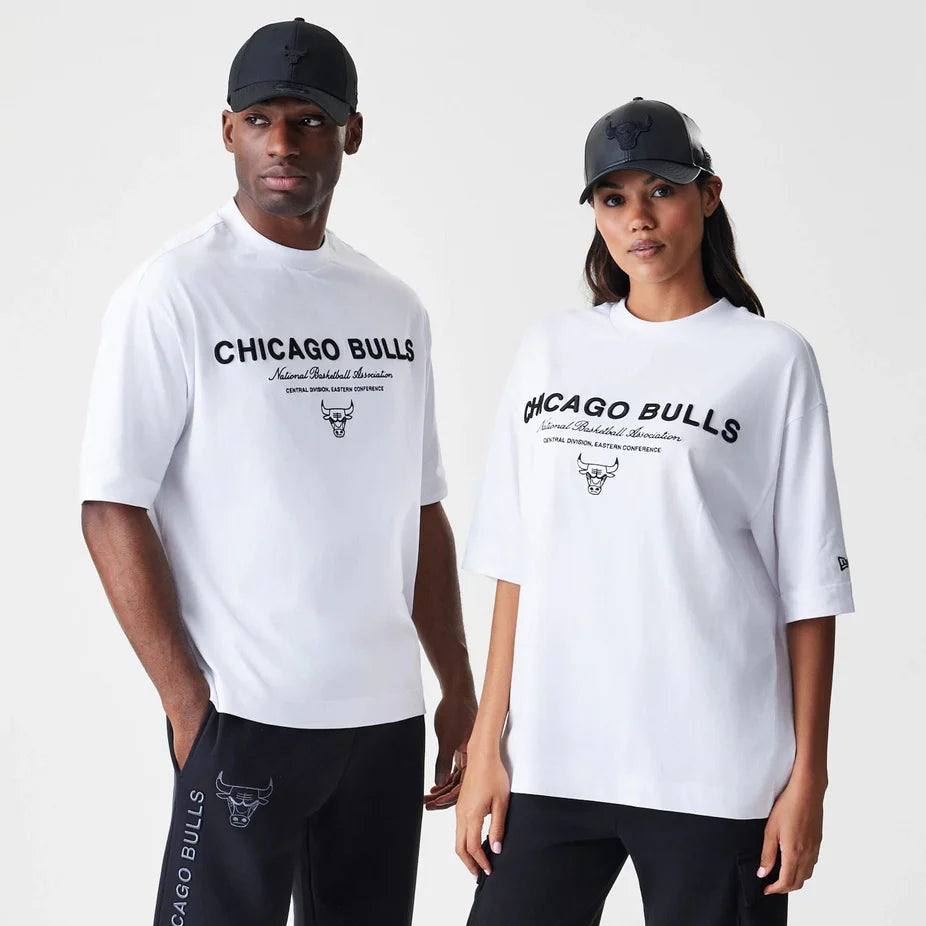 New Era Chicago Bulls NBA Linear White T-Shirt 'White'