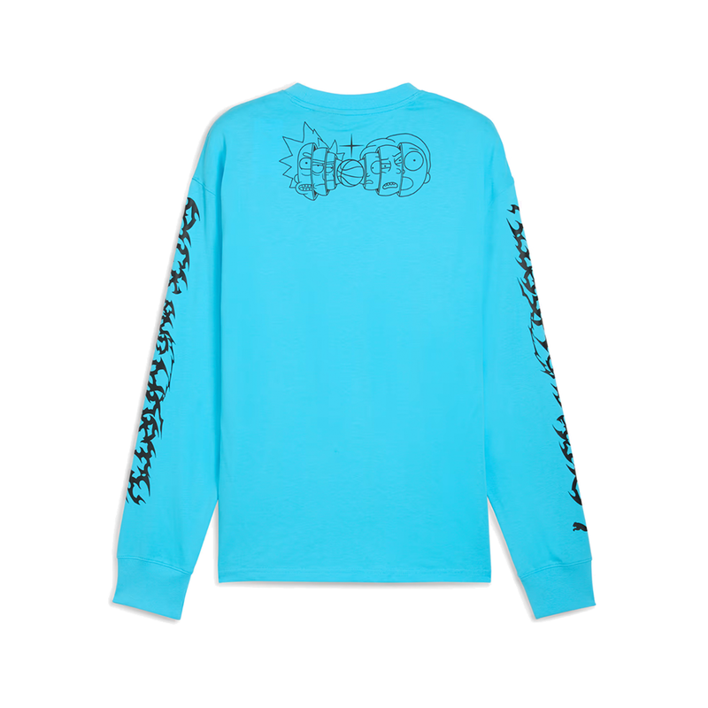 Puma Hoops x Rick And Morty Long Sleeve Basketball Tee T-shirt 'Bright Aqua'