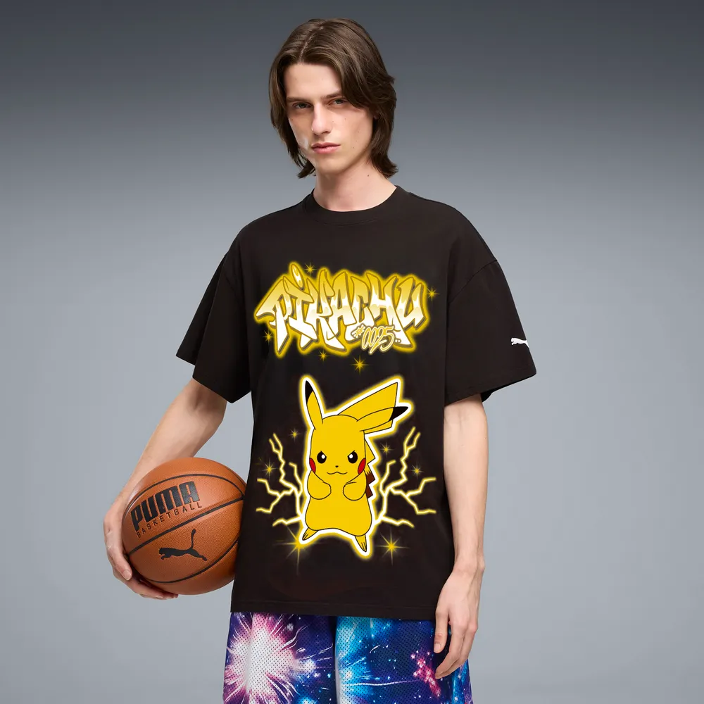 Puma Hoops x POKÉMON Pikachu Oversized Tee Men 'Black'