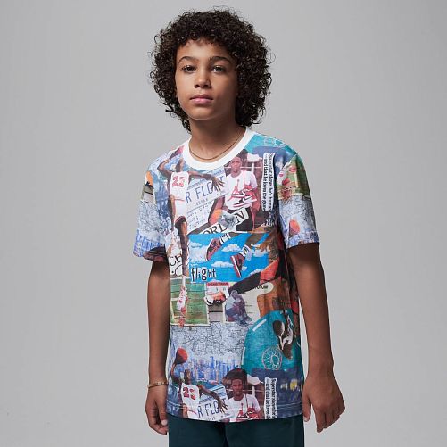 Jordan Brooklyn Collage Kids T-Shirt 'Multi'