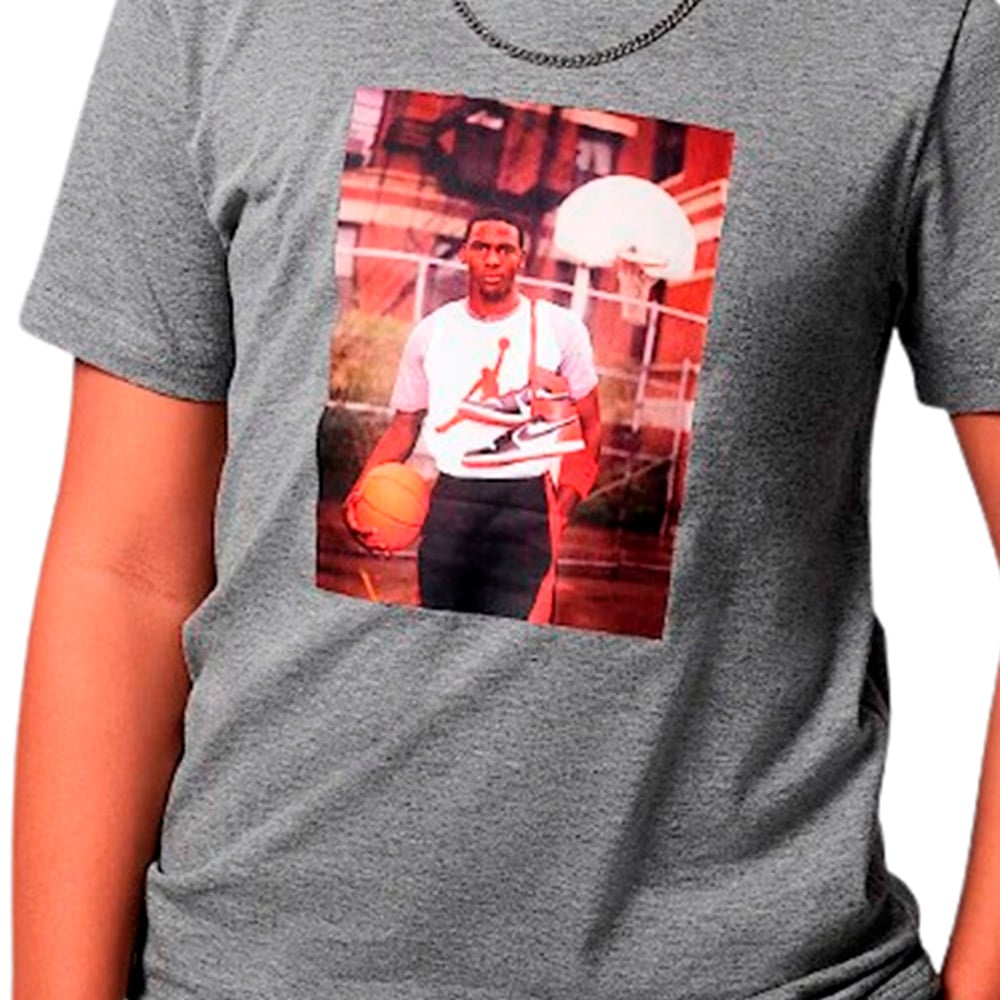 Jordan Big Kids MJ Photo T-Shirt 'Grey'