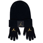 Jordan Patch Metal Hat and gloves Kids Set 'Black/Gold'