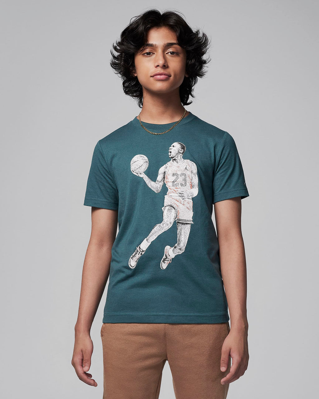 Air Jordan Big Kids' Dots Graphic T-Shirt 'Oxidizes Green'