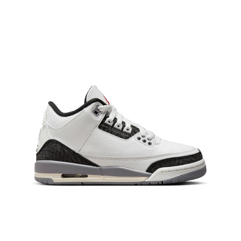 Air Jordan 3 Retro "Cement Grey" Big Kids' Shoes (GS) 'Summit White/Fire Red/Cement Grey/Black'