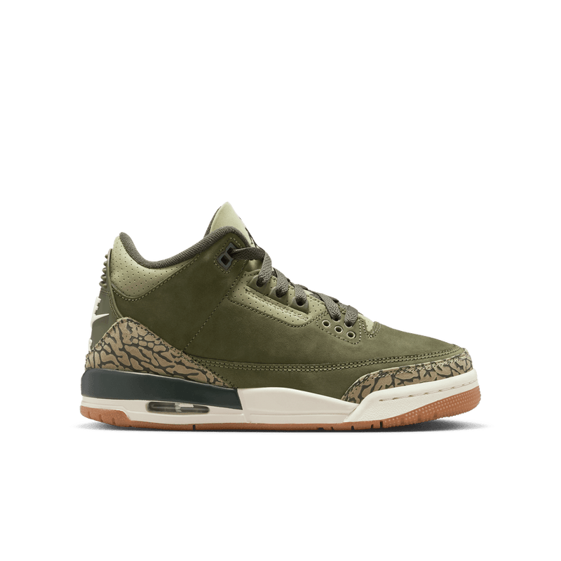 Air Jordan 3 Retro Big Kids' Shoes (GS) 'Olive/Sequoia/Sail'