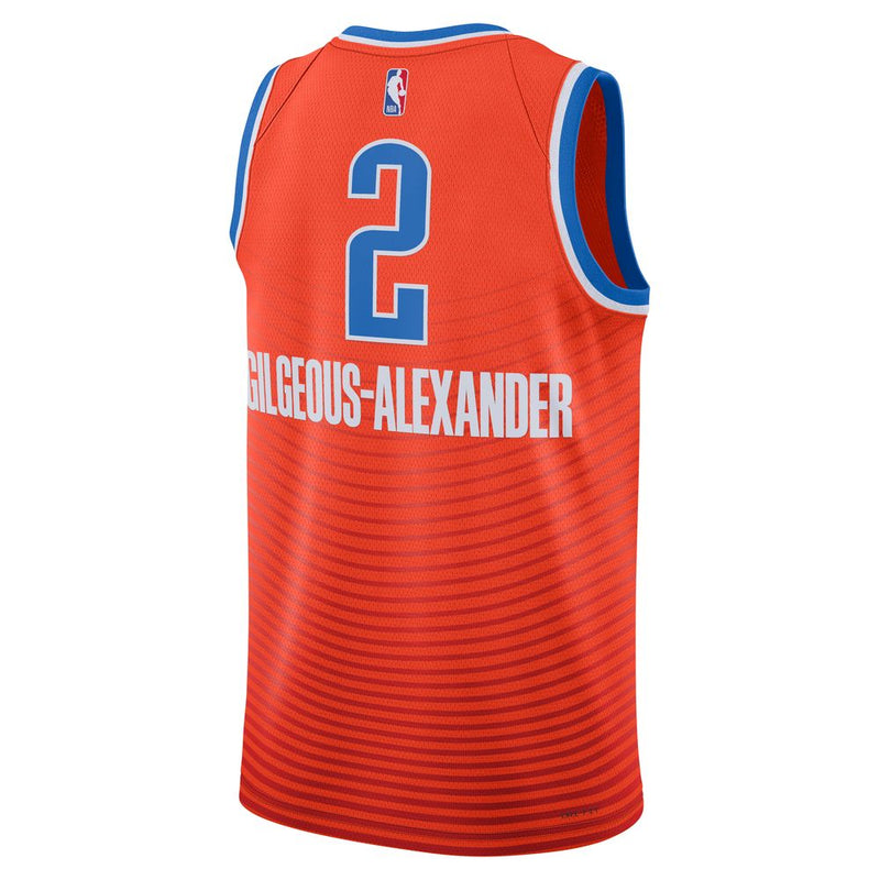 Shai Gilgeous-alexander Oklahoma City Thunder Statement Edition Men's Jordan Dri-FIT NBA Swingman Jersey 'Orange'