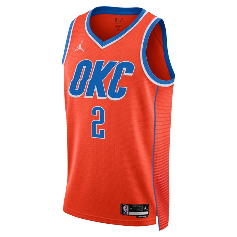 Shai Gilgeous-alexander Oklahoma City Thunder Statement Edition Men's Jordan Dri-FIT NBA Swingman Jersey 'Orange'