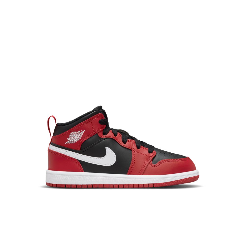 Jordan 1 Mid Little Kids' Shoes (PS) 'Black/Red/White'