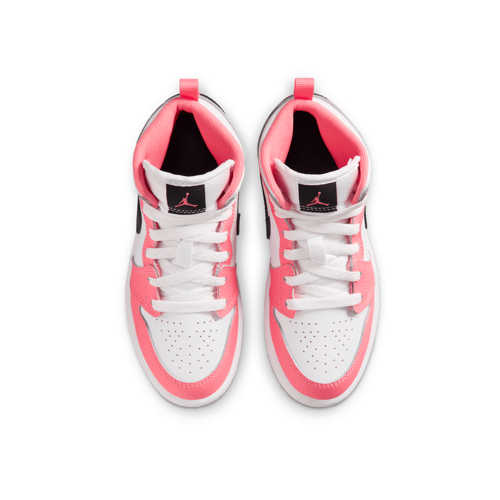 Jordan 1 Mid Little Kids' Shoes (PS) 'Pink Gaze/Black/White'