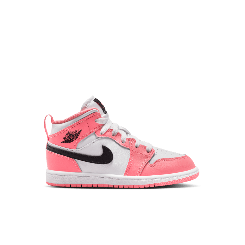 Jordan 1 Mid Little Kids' Shoes (PS) 'Pink Gaze/Black/White'