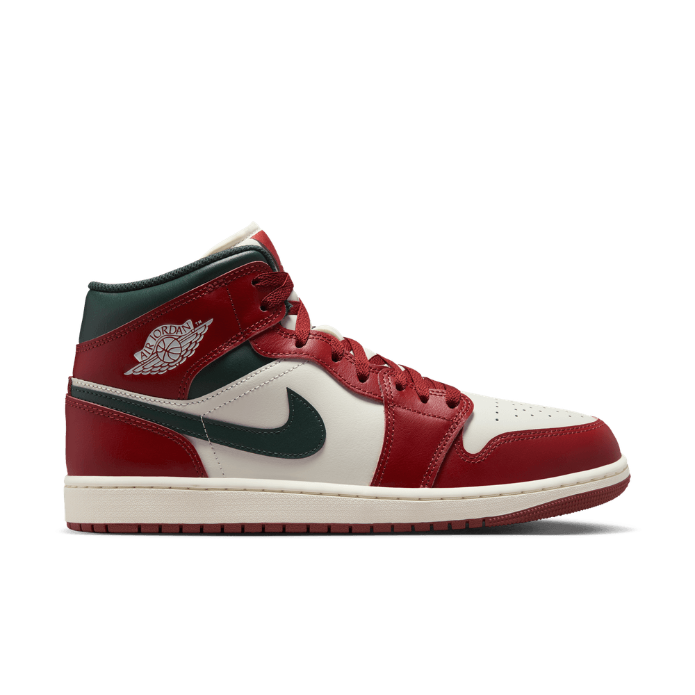 Air Jordan 1 Mid Men's Shoes 'Sail/Green/Redstone'