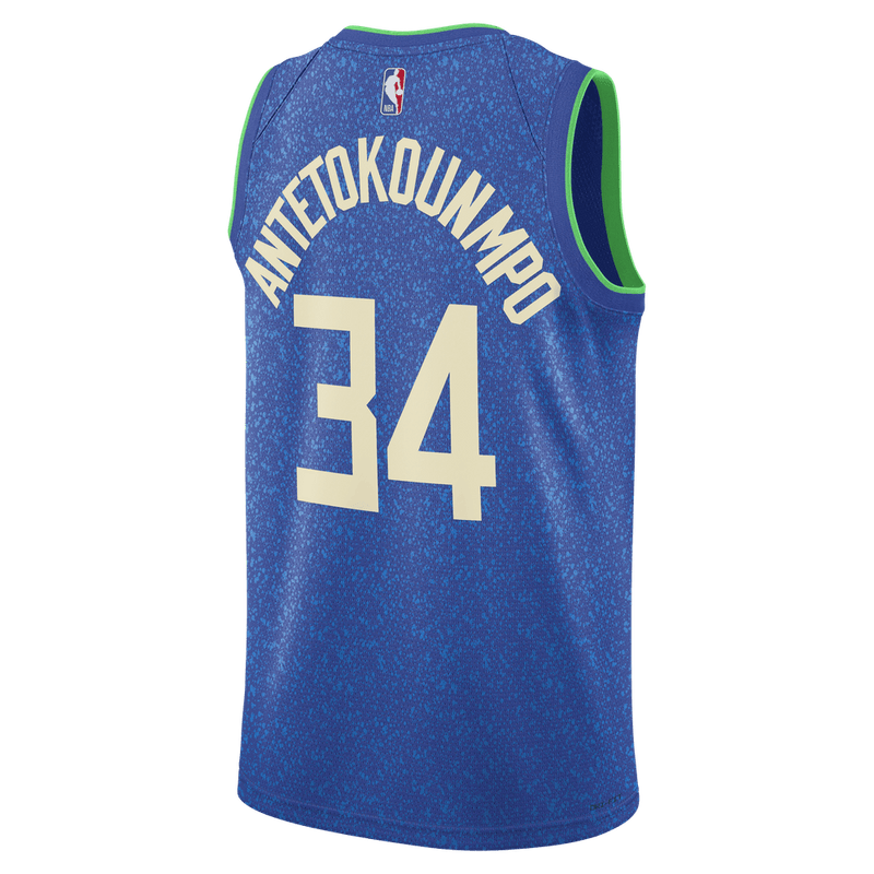 Giannis Antetokounmpo Milwaukee Bucks City Edition 2023/24 Men's Nike Dri-FIT NBA Swingman Jersey 'Blue'