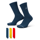 Jordan Everyday Crew Socks (3 pairs) 'Blue/Citron/Red'