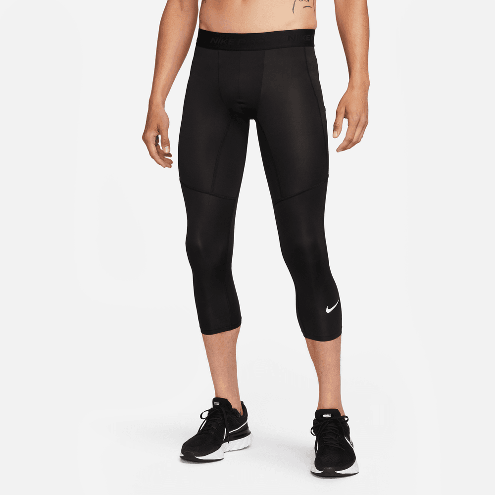 Nike Pro Men's Dri-FIT 3/4-Length Fitness Tights 'Black/White'