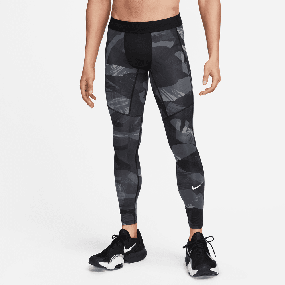 Nike Pro Dri-FIT Men's Camo Tights 'Black/White'