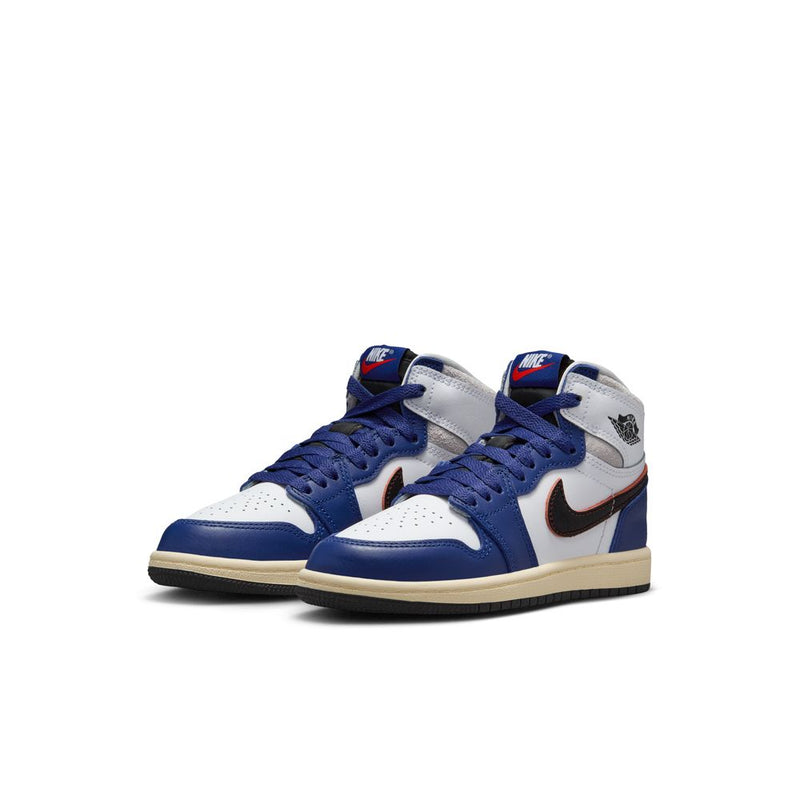 Jordan 1 Retro High OG Little Kids' Shoes (PS) 'White/Black/Blue'