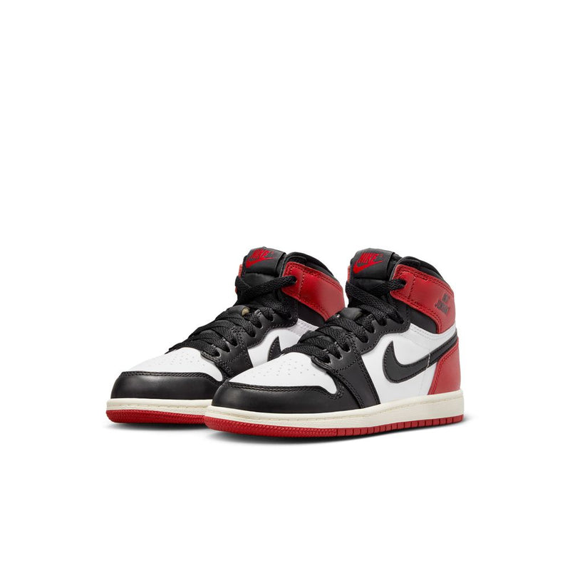 Jordan 1 Retro High OG "Black Toe" Little Kids' Shoes (PS) 'White/Black/Red/Sail'