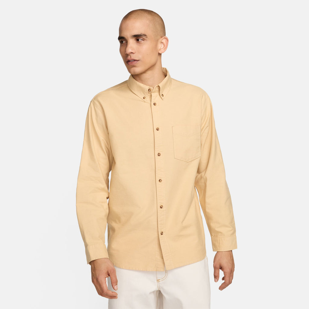 Nike Life Men's Long-Sleeve Oxford Button-Down Shirt 'Sesame'