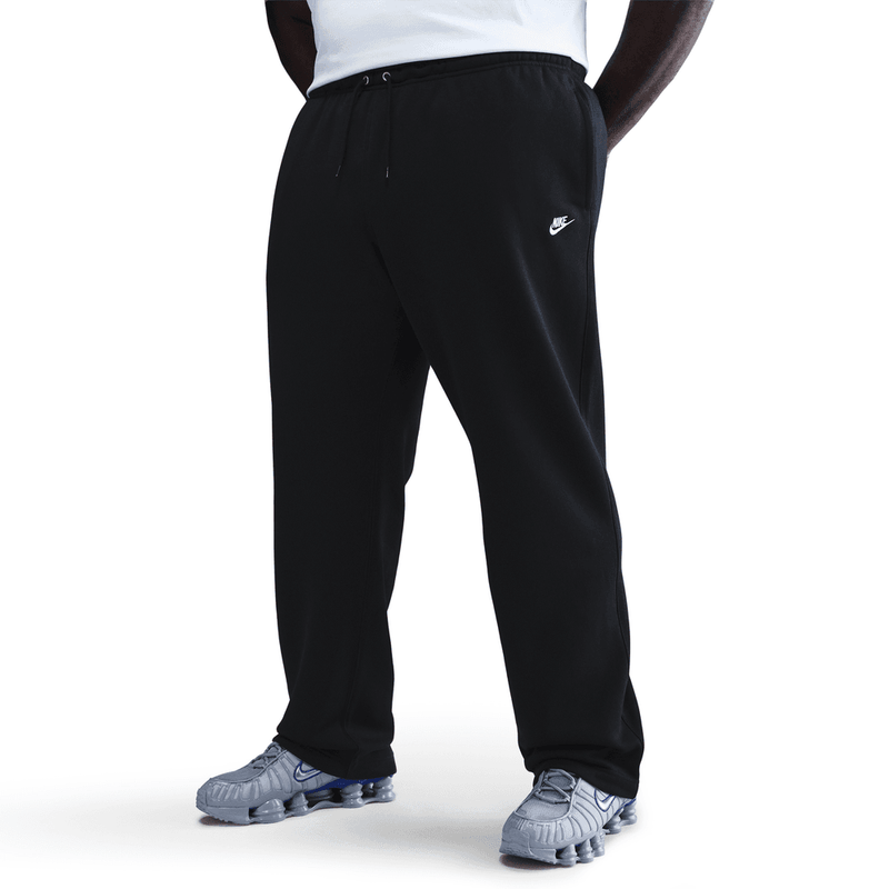 Nike Club Men's Open-Hem Fleece Pants 'Black/White'