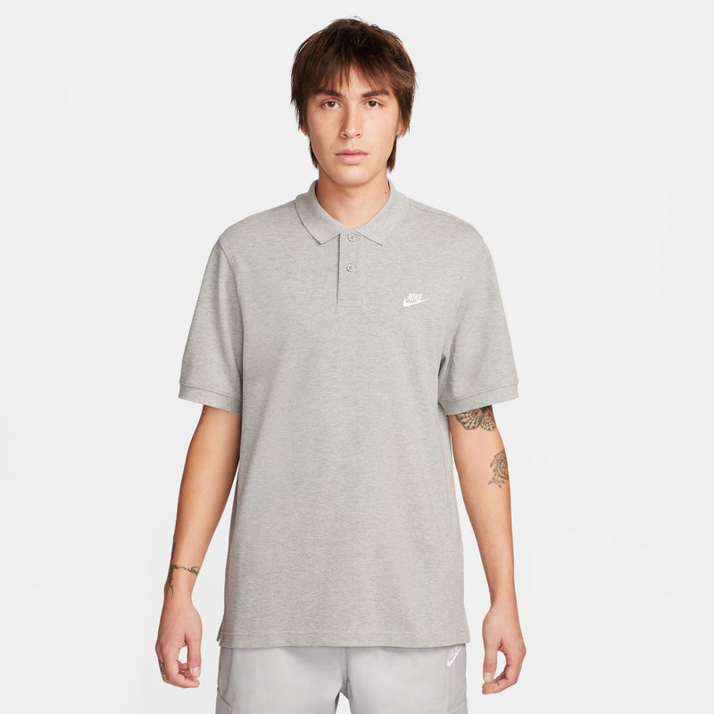 Nike Club Men's Short-Sleeve Polo 'Grey Heather/White'