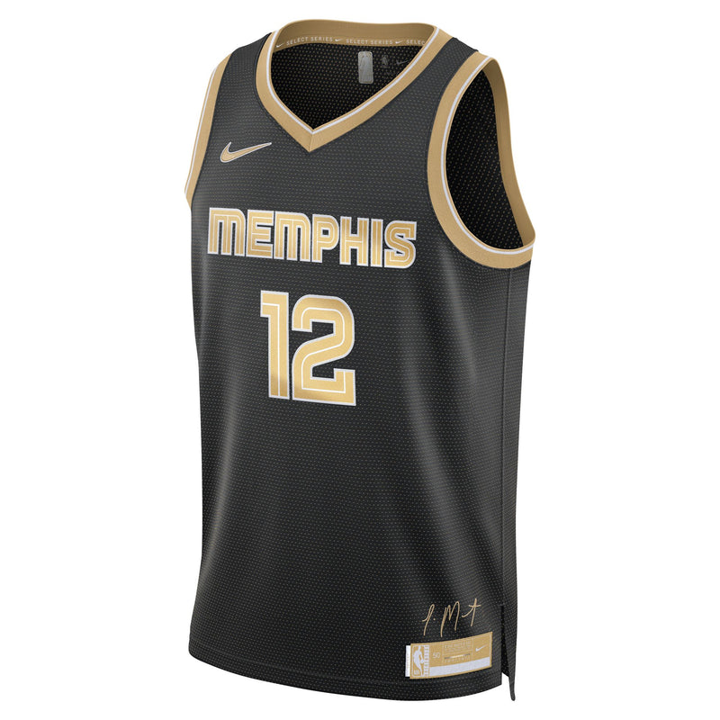 Ja Morant Memphis Grizzlies 2024 Select Series Men's Nike Dri-FIT NBA Swingman Jersey 'Black/Gold'