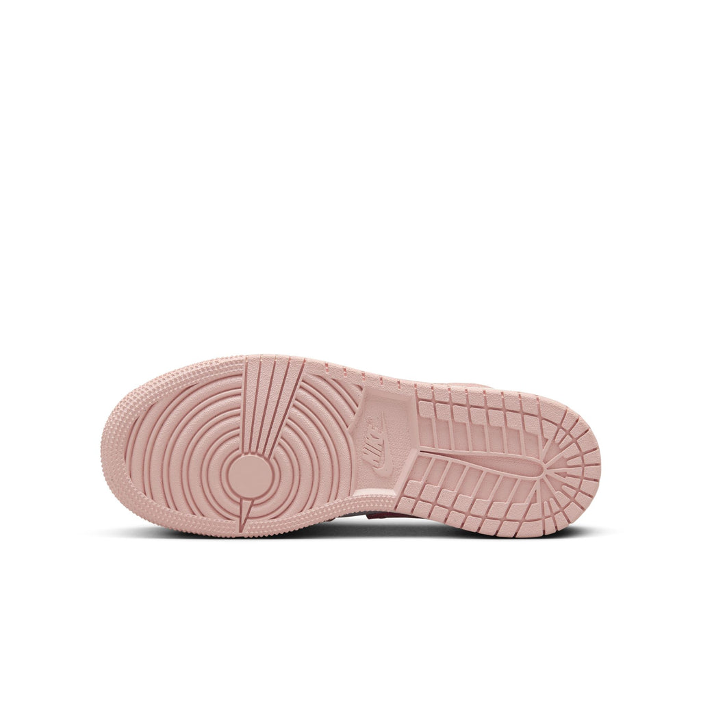 Air Jordan 1 Mid SE Big Kids' Shoes (GS) 'White/Legend Pink'
