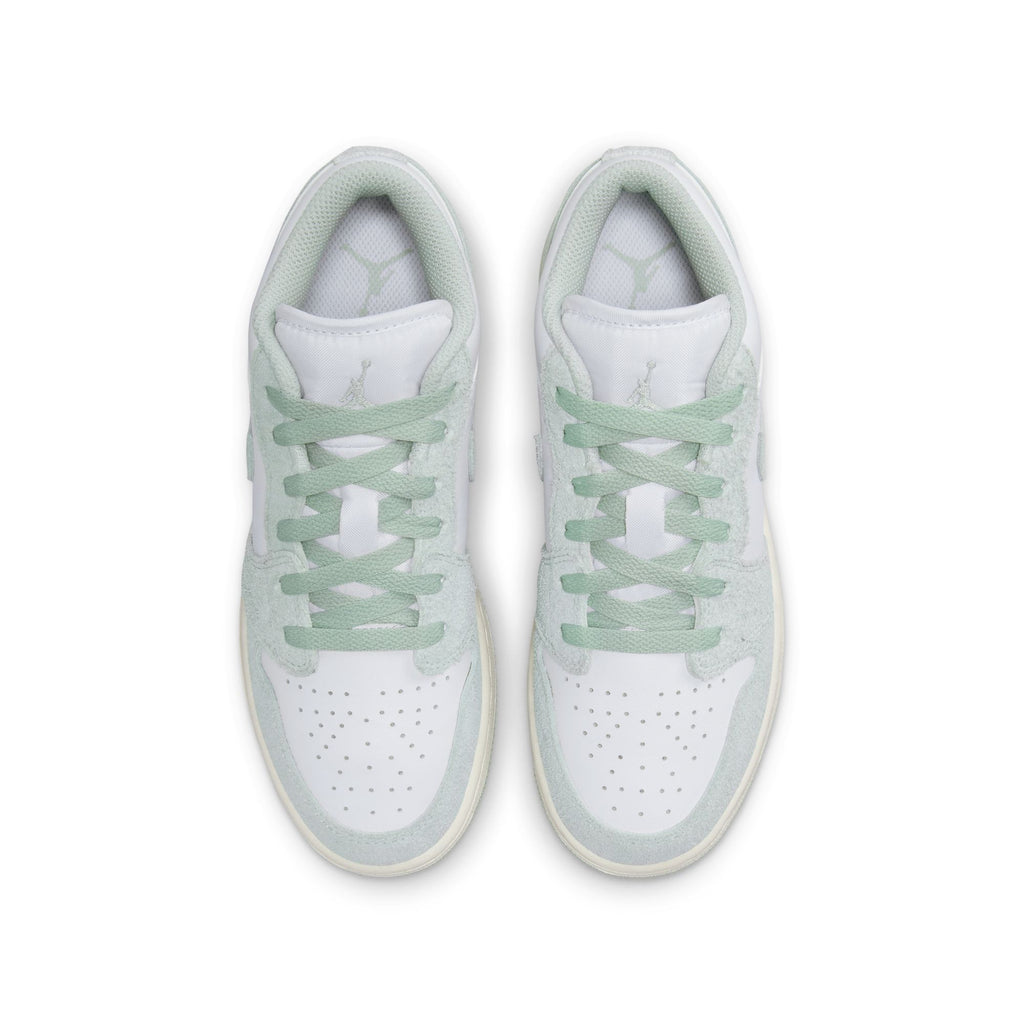 Air Jordan 1 Low SE Big Kids' Shoes (GS) 'White/Seafoam'