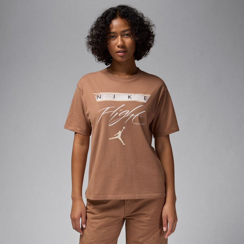 Jordan Flight Heritage Women's Graphic T-Shirt 'Brown'