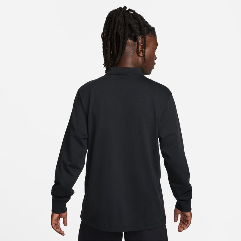 Nike Club Men's Long-Sleeve Knit Polo 'Black/White'