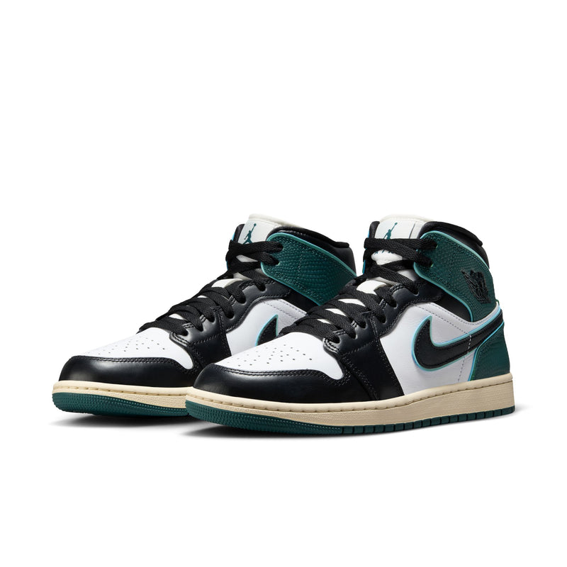 Air Jordan 1 Mid SE Women's Shoes 'White/Black/Green'