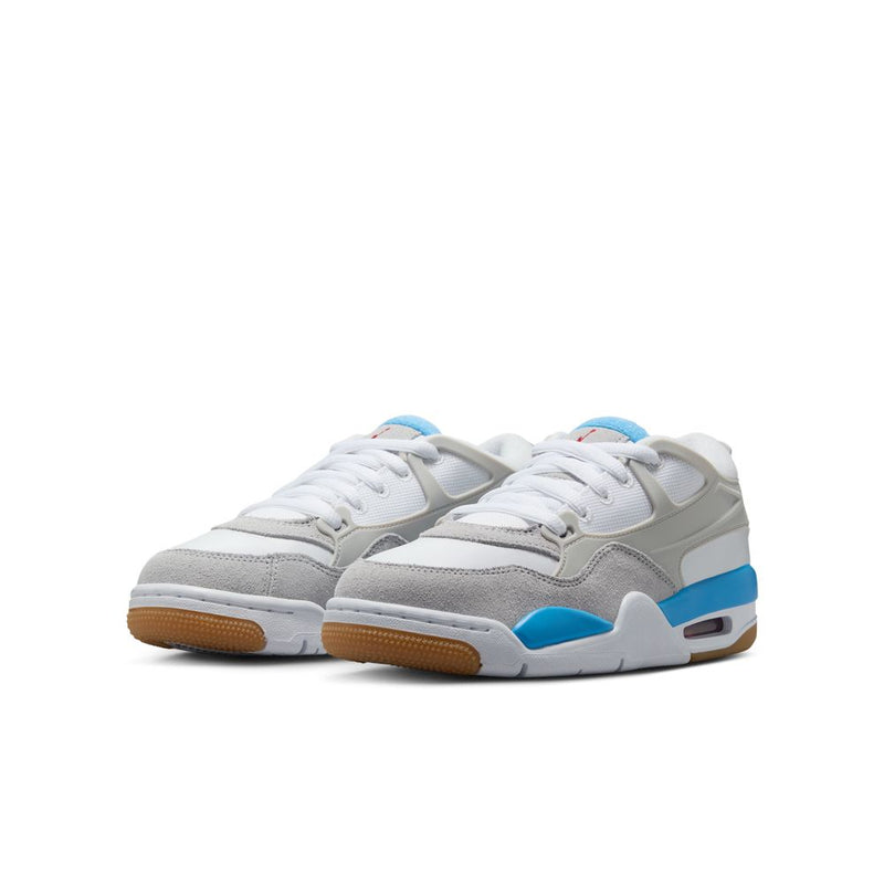 Air Jordan 4 RM Big Kids' Shoes (GS) 'White.Neutral Grey/Blue'