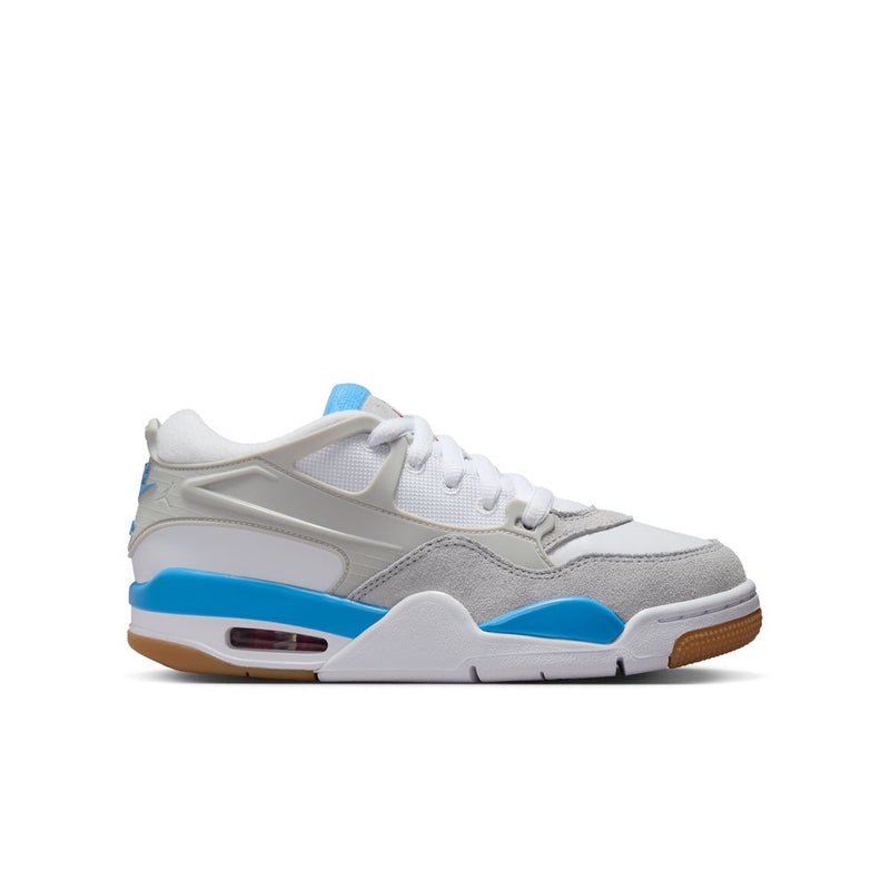 Air Jordan 4 RM Big Kids' Shoes (GS) 'White.Neutral Grey/Blue'