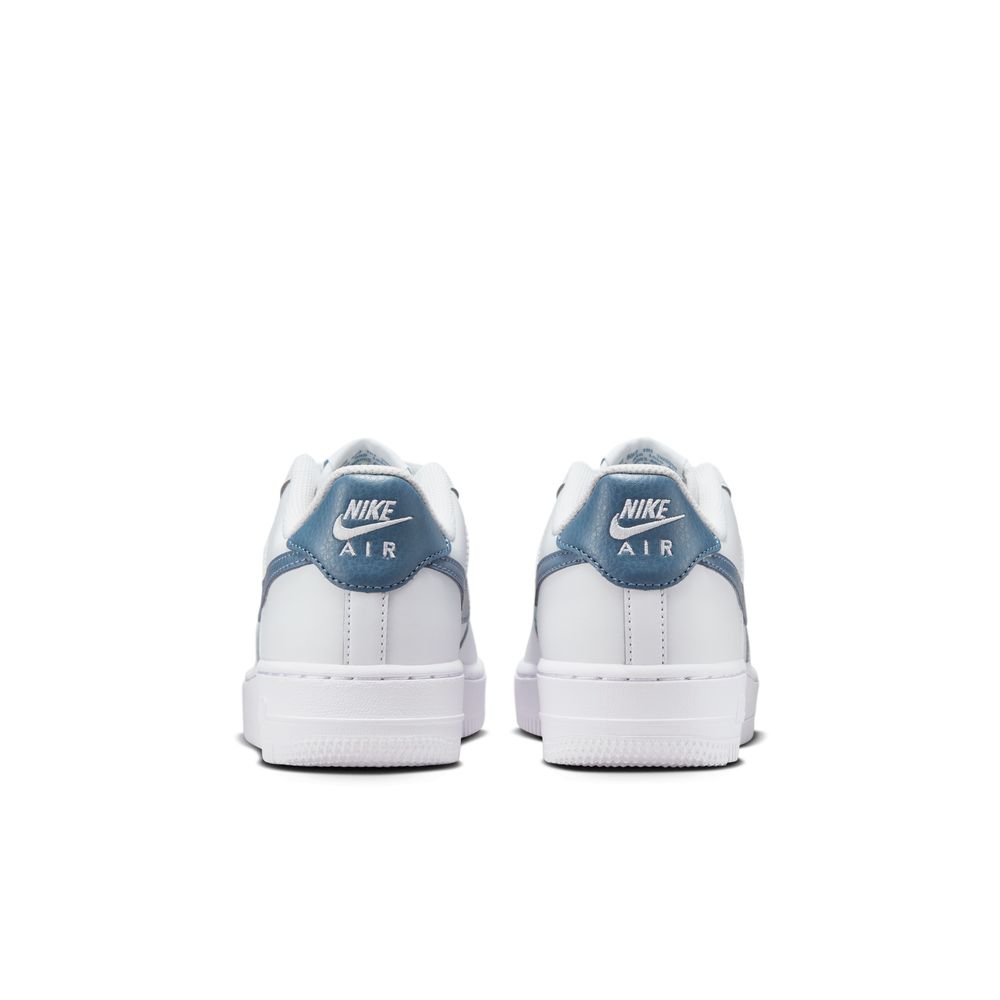 Nike Air Force 1 Big Kids' Shoes (GS) 'White/Thunderstorm/Silver'