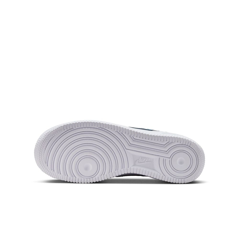 Nike Air Force 1 Big Kids' Shoes (GS) 'White/Thunderstorm/Silver'
