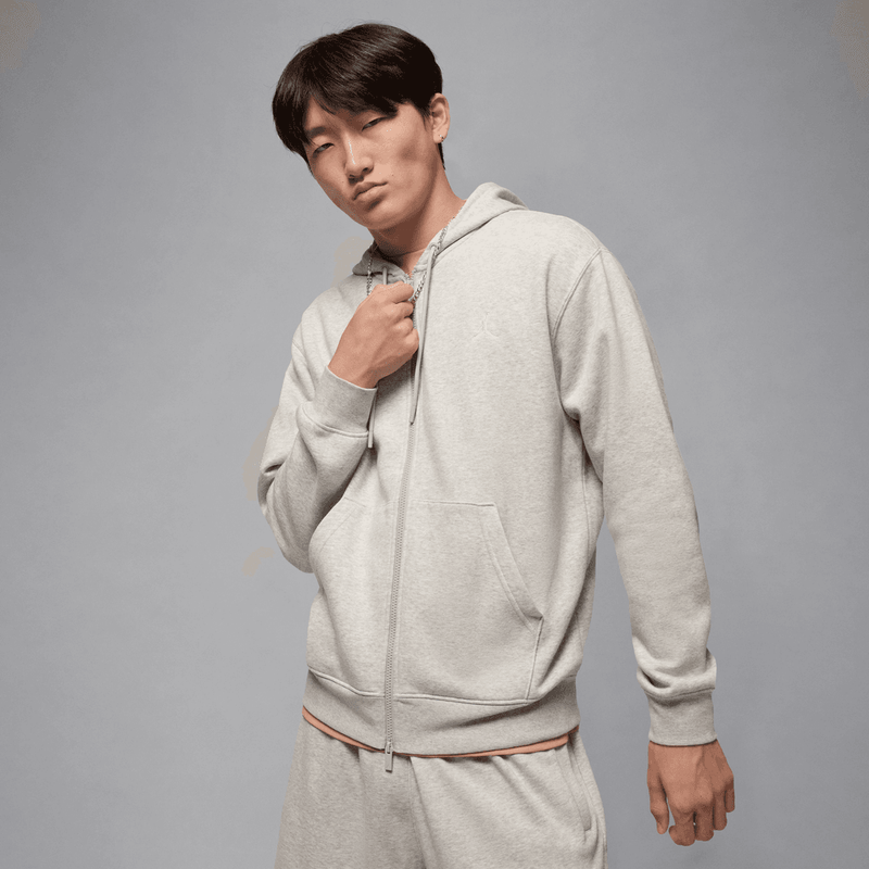 Jordan Brooklyn Fleece Men's Full-zip Hoodie 'Grey Heather'