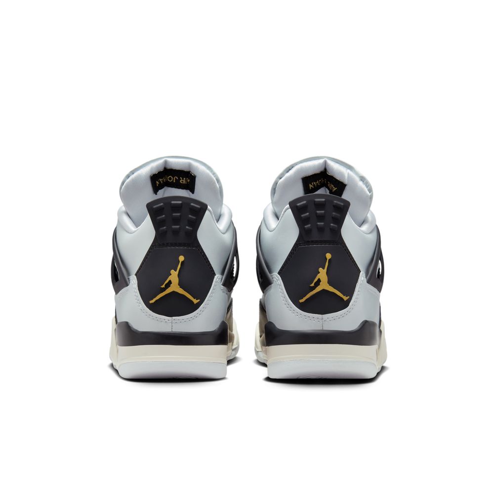 Air Jordan 4 Retro Big Kids' Shoes (GS) 'Pure Platinum/Gold/Black'