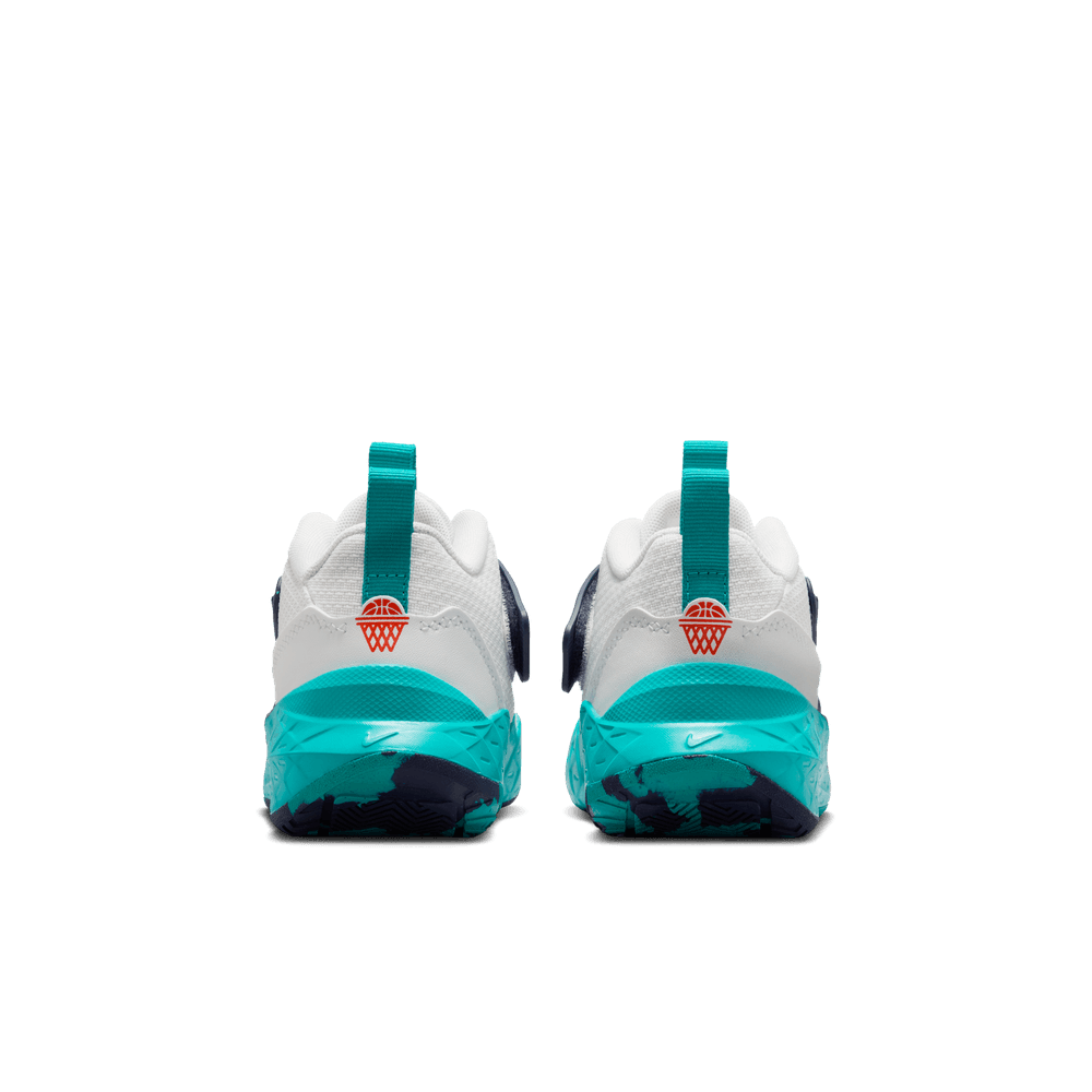 Nike Team Hustle D 12 Little Kids' Shoes 'White/Orange/Turquoise'