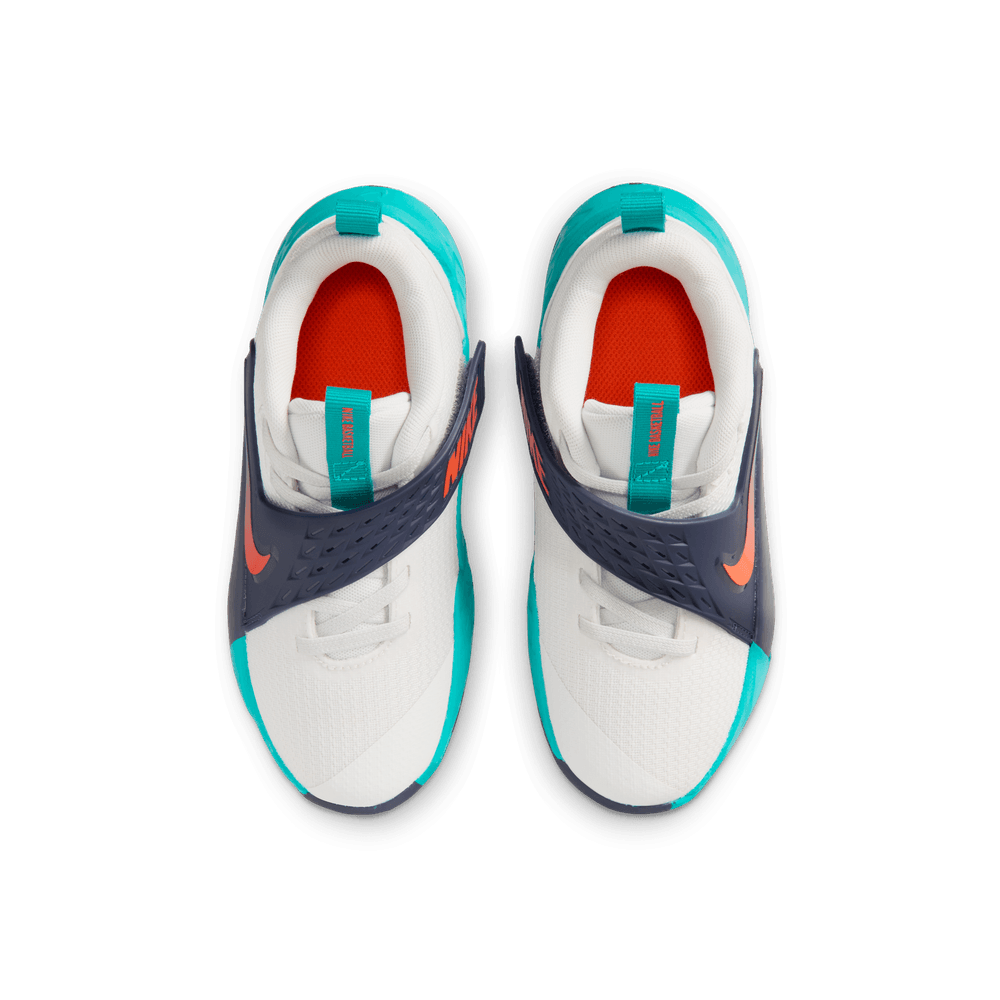 Nike Team Hustle D 12 Little Kids' Shoes 'White/Orange/Turquoise'