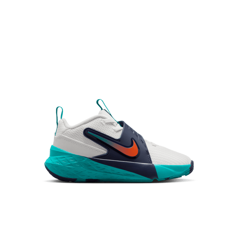 Nike Team Hustle D 12 Little Kids' Shoes 'White/Orange/Turquoise'