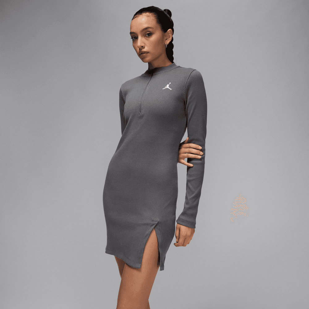 Jordan Women's 1/2-Zip Long-Sleeve Knit Dress 'Iron Grey'