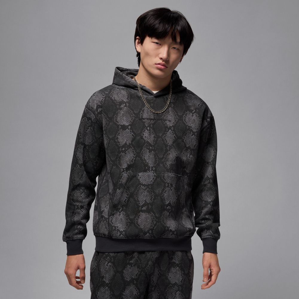 Jordan Sport Hoop Fleece Men's Dri-FIT Printed Pullover Hoodie 'Black/Off Noir'